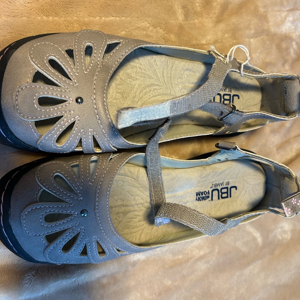 Gray Mary Janes
